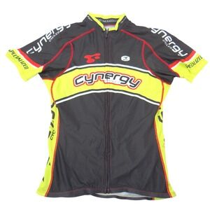 Sugoi Cynergy Cycles Mens Cycling Jersey Black Neon Yellow Full Zip Medium